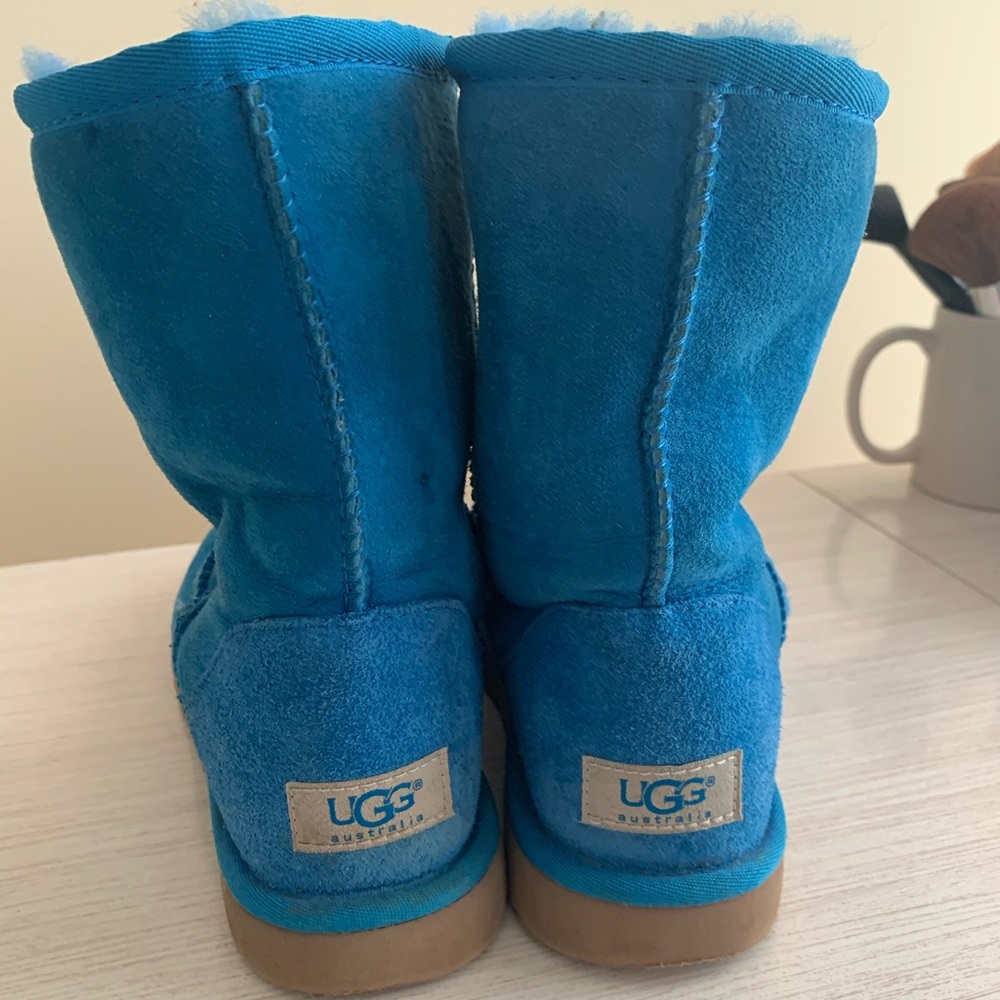 UGG Blue Suede Winter Boots Mid-Calf